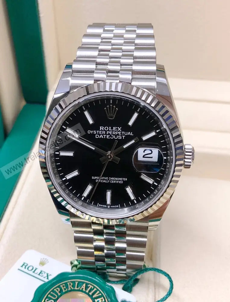 Datejust 41Mm Jubile Nero Orologi Da Polso