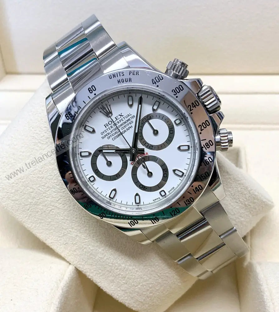Daytona Acciaio Crono Classico Bianco Orologi Da Polso