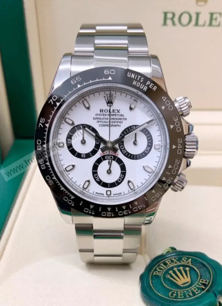 Daytona Crono Acciaio Ceramica Bianco Orologi Da Polso