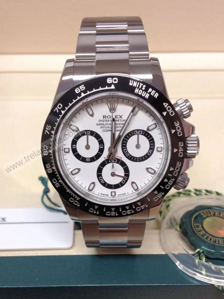 Daytona Crono Acciaio Ceramica Bianco Orologi Da Polso