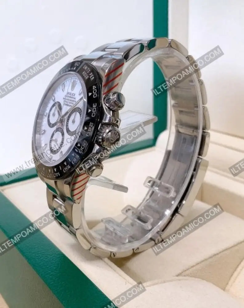Daytona Crono Acciaio Ceramica Bianco Orologi Da Polso