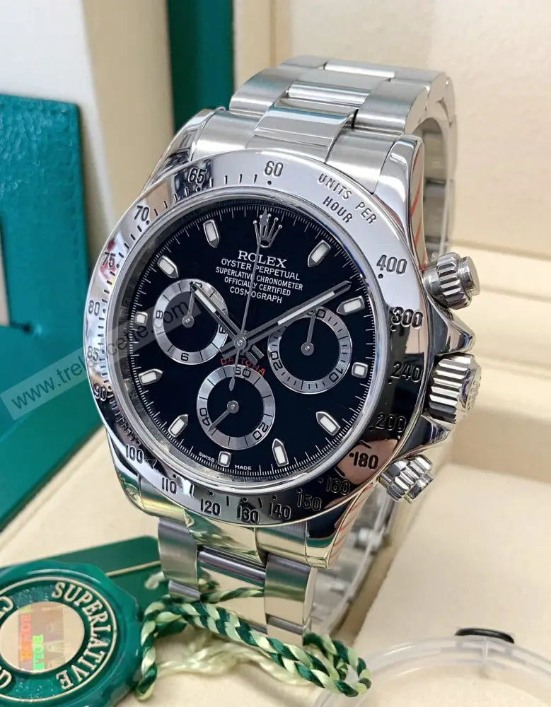 Daytona Crono Acciaio Classico Nero Orologi Da Polso