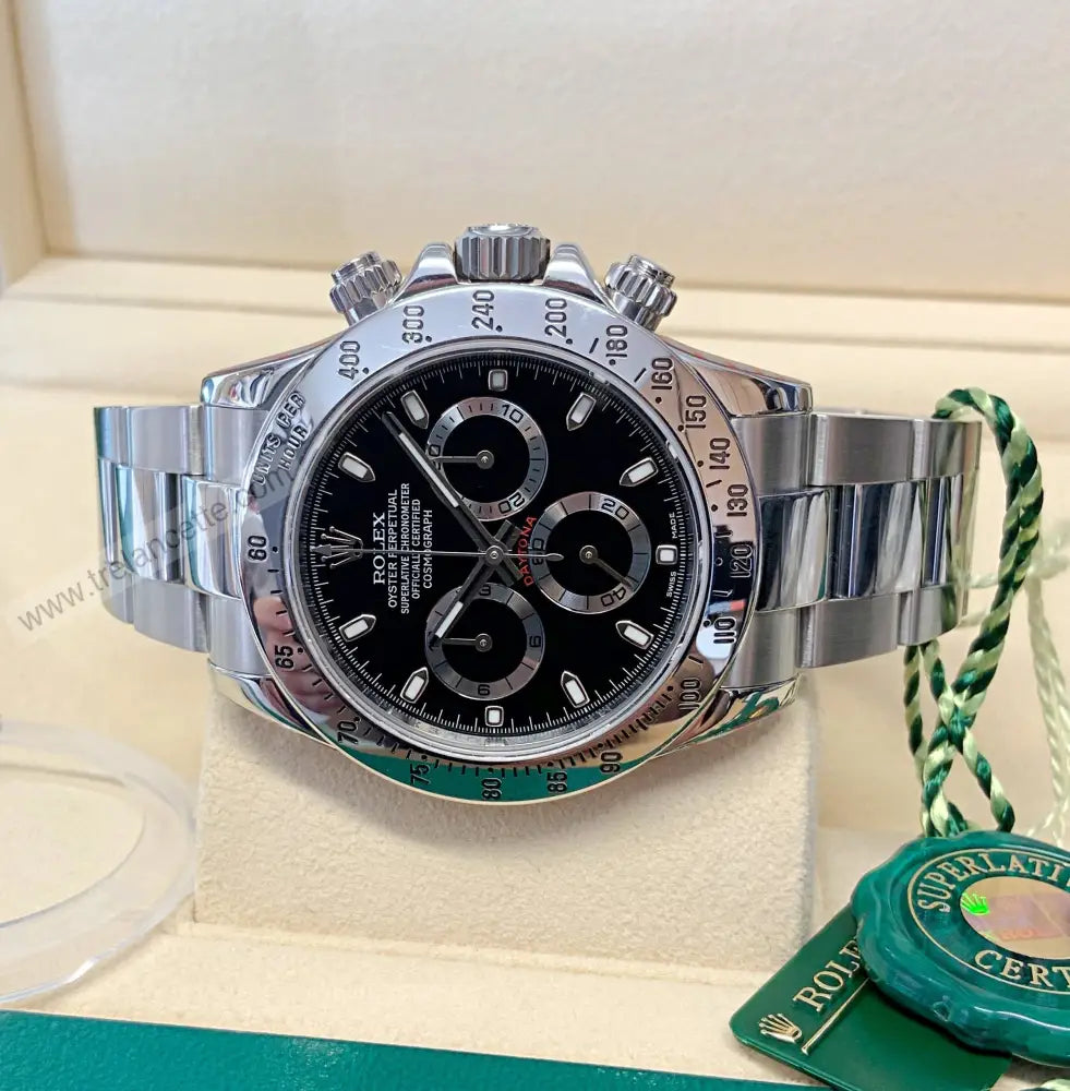Daytona Crono Acciaio Classico Nero Orologi Da Polso
