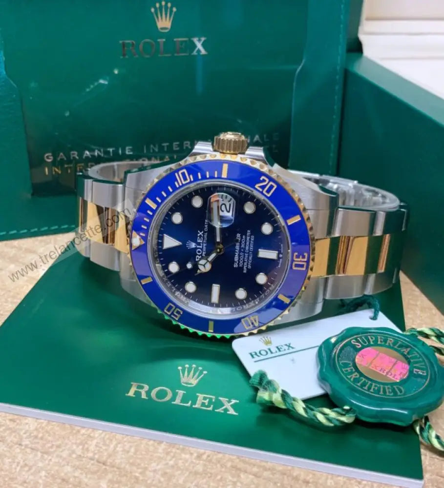 Submariner Acciaio E Oro Blu 41Mm Orologi Da Polso