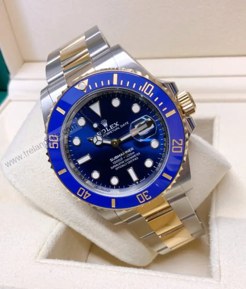 Submariner Acciaio E Oro Blu 41Mm Orologi Da Polso