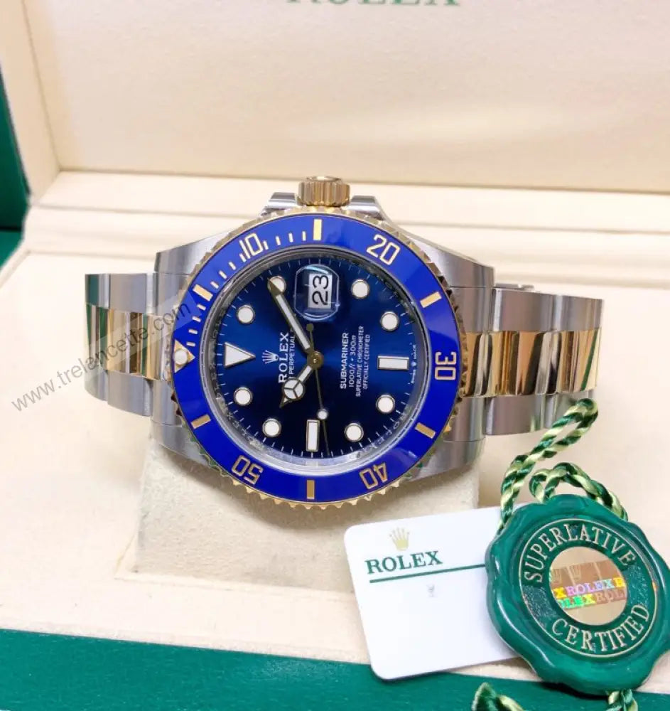 Submariner Acciaio E Oro Blu 41Mm Orologi Da Polso