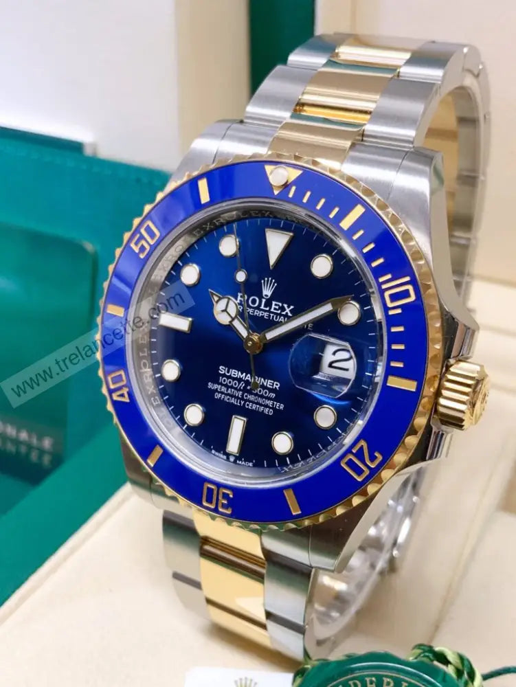Submariner Acciaio E Oro Blu 41Mm Orologi Da Polso