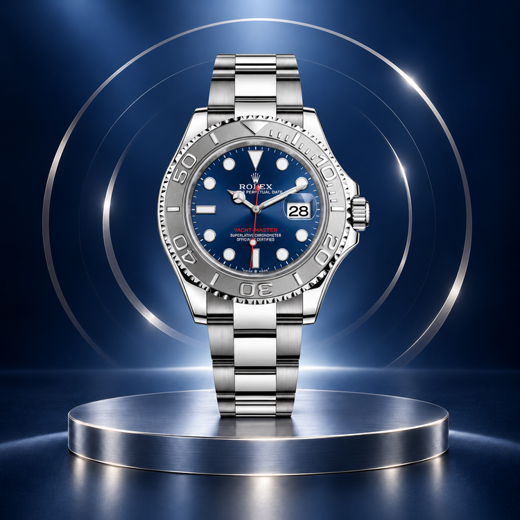 Replica Rolex Yacht-Master con quadrante blu e bracciale Oyster