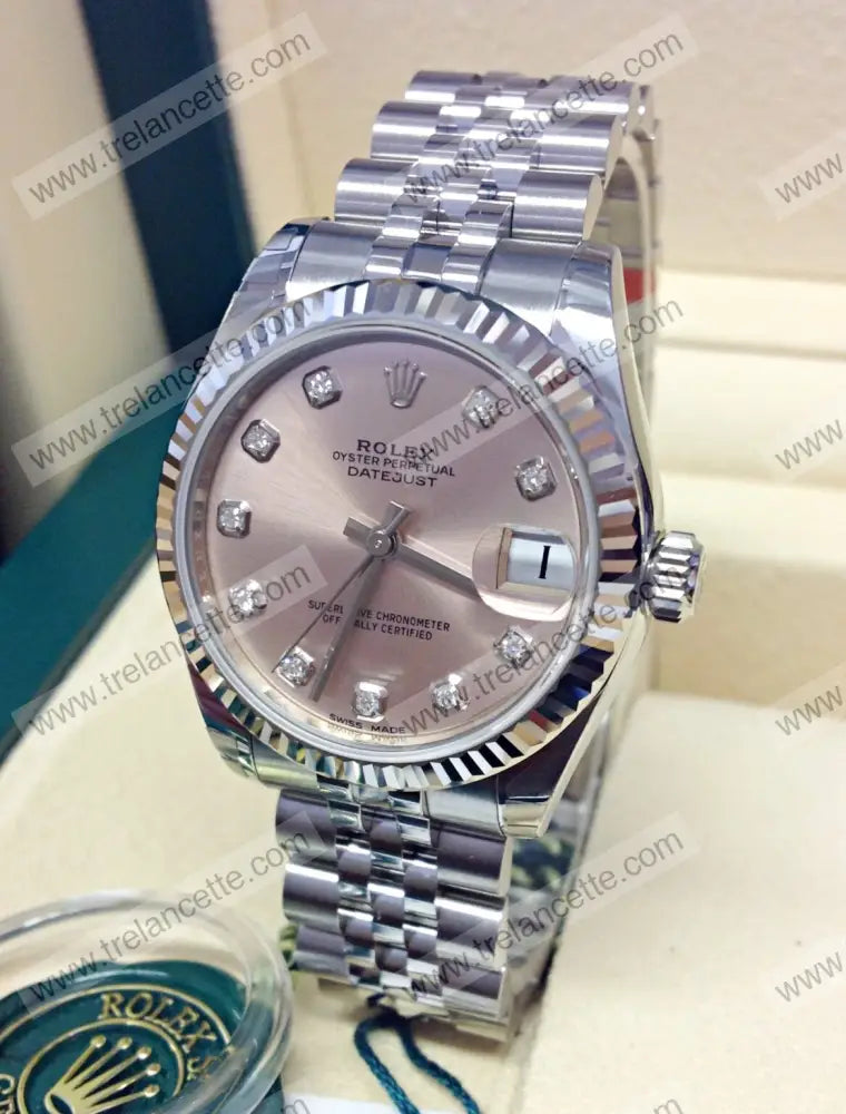 Datejust 36Mm Acciaio Pink Con Brillantini Orologi Da Polso