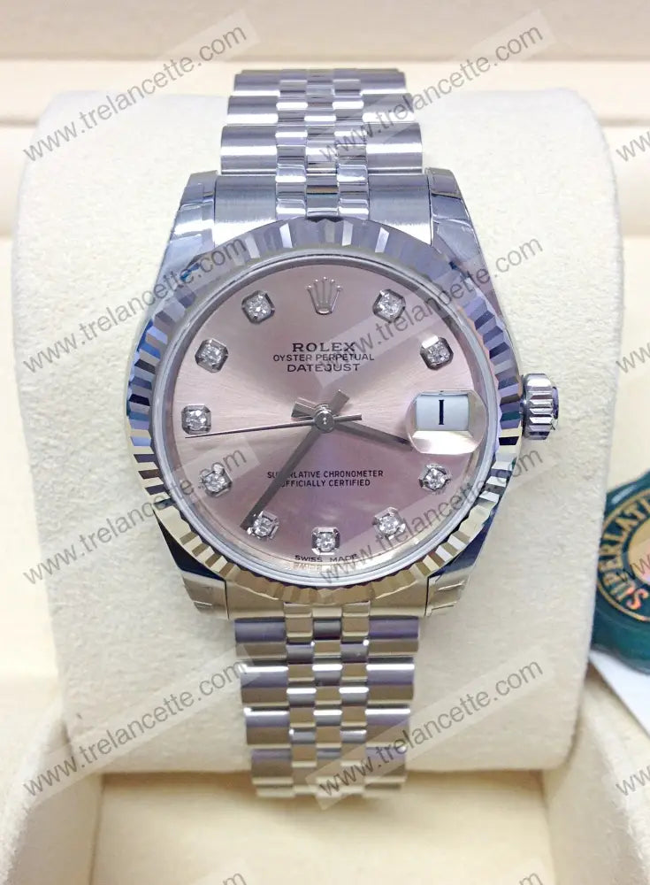 Datejust 36Mm Acciaio Pink Con Brillantini Orologi Da Polso