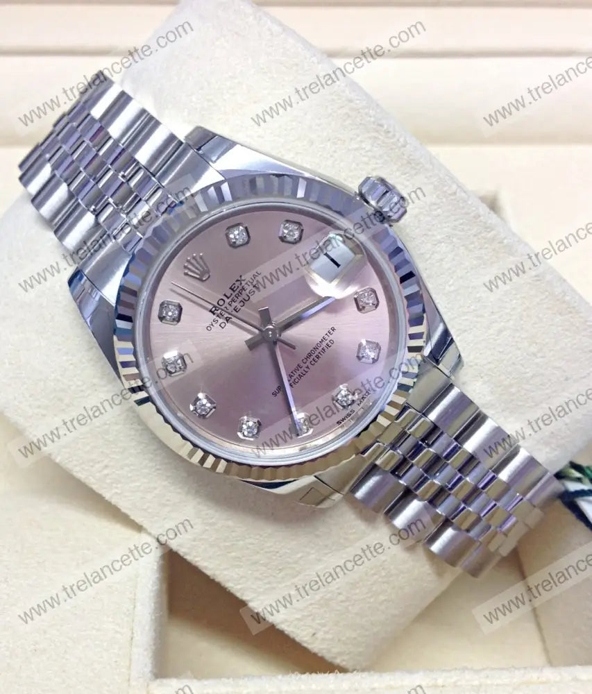 Datejust 36Mm Acciaio Pink Con Brillantini Orologi Da Polso