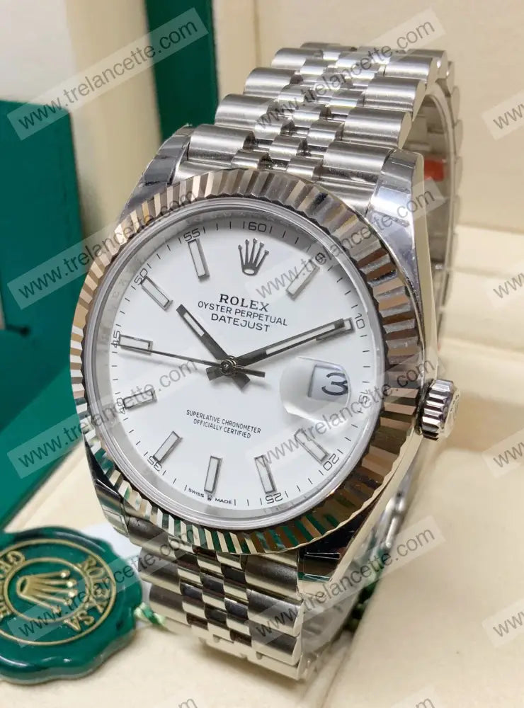 Datejust 41Mm Jubilee Bianco Orologi Da Polso