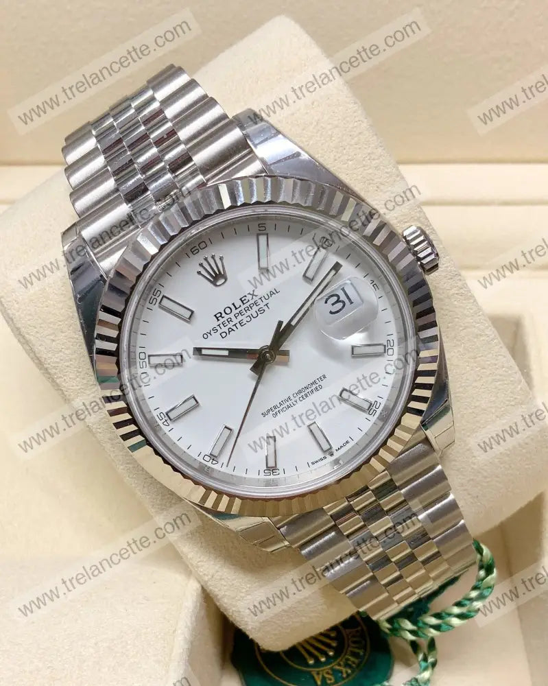 Datejust 41Mm Jubilee Bianco Orologi Da Polso