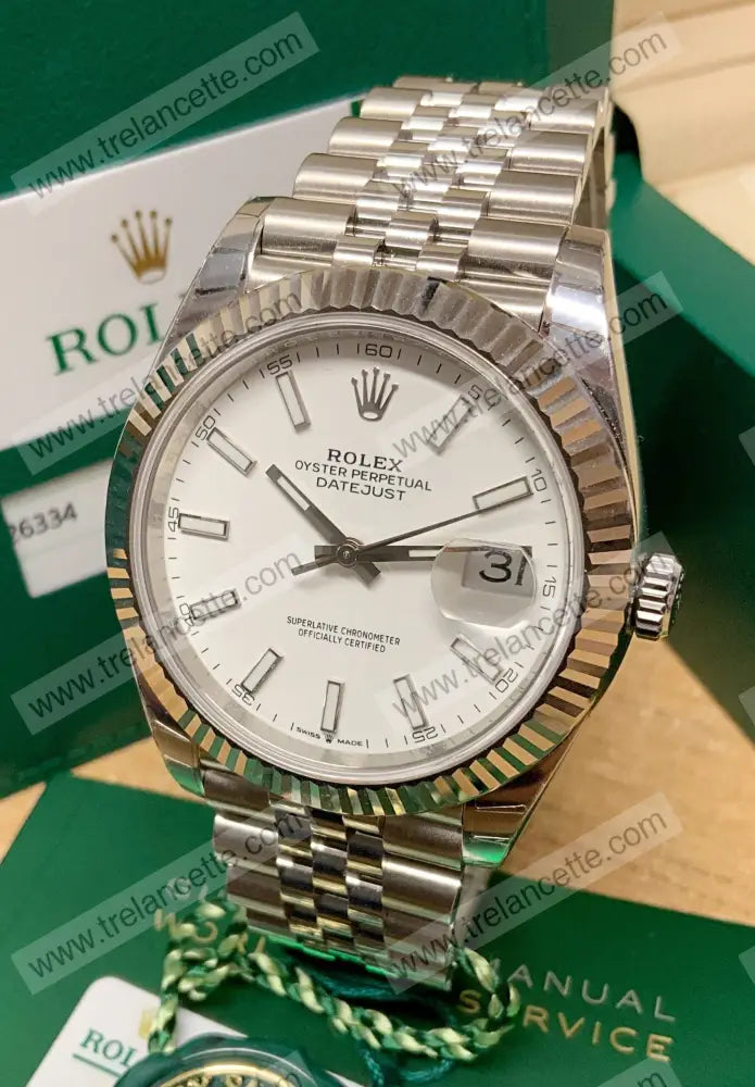 Datejust 41Mm Jubilee Bianco Orologi Da Polso