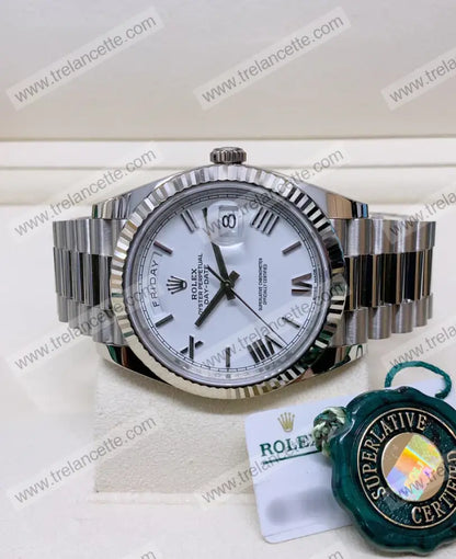 Day Date 40Mm Bianco Orologi Da Polso