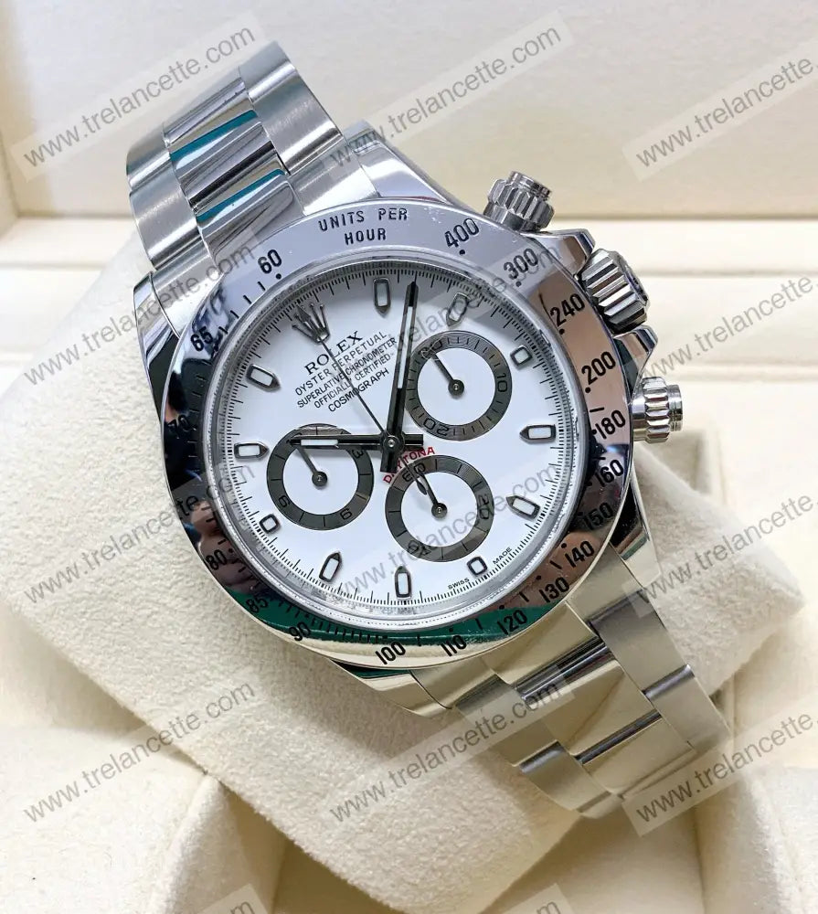 Daytona Acciaio Crono Classico Bianco Orologi Da Polso