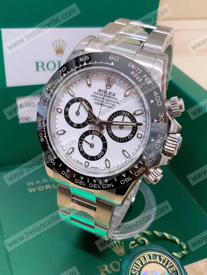 Daytona Crono Acciaio Ceramica Bianco Orologi Da Polso