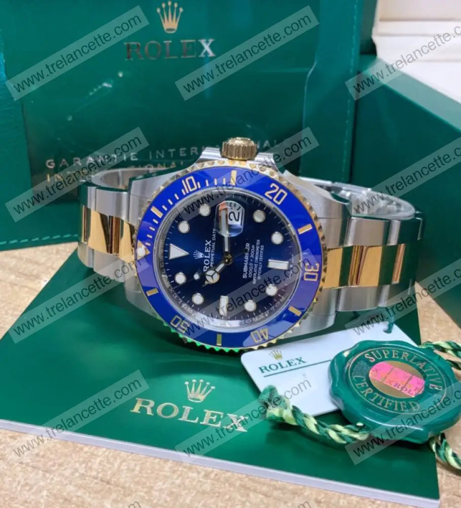 Submariner Acciaio E Oro Blu 41Mm Orologi Da Polso