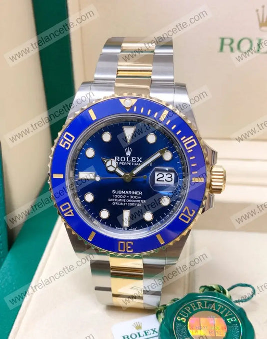 Submariner Acciaio E Oro Blu 41Mm Orologi Da Polso