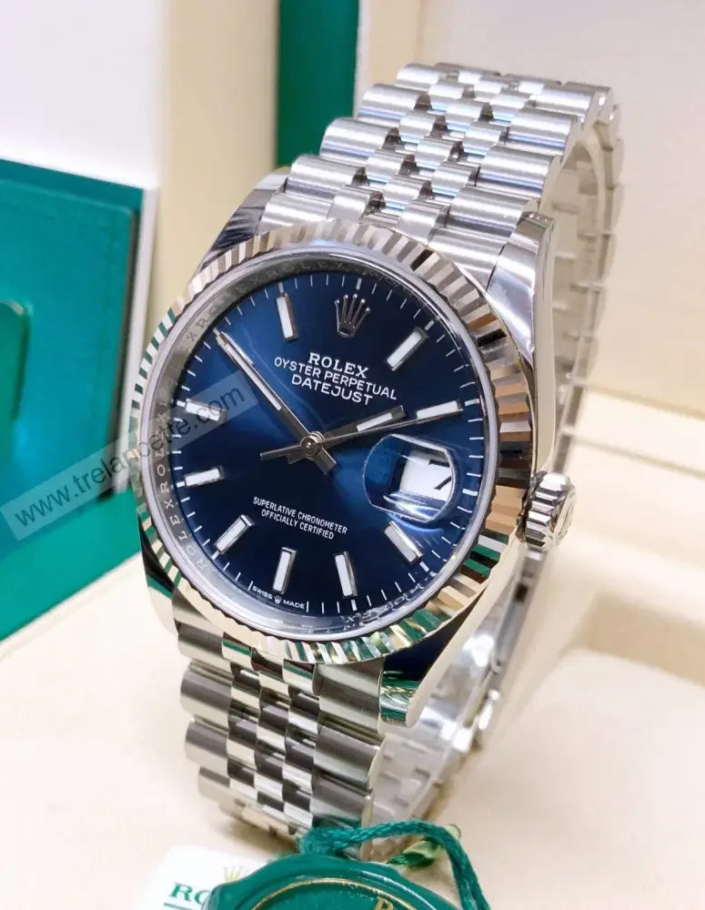 Repliche Rolex Datejust 36mm blu - Trelancette