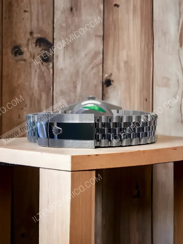 Repliche Rolex Datejust 36mm blu con brillantini - Trelancette