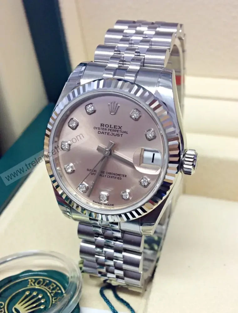 Repliche Rolex Datejust 36mm rosa brillantini - Trelancette
