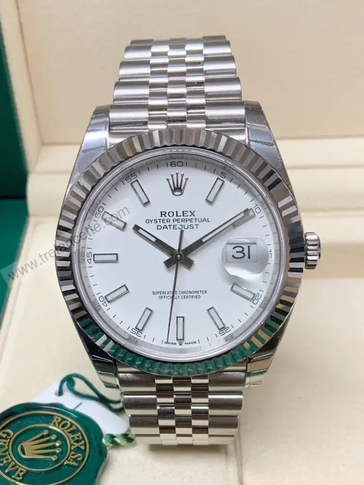 Repliche Rolex Datejust 41mm bianco jubilee - Trelancette
