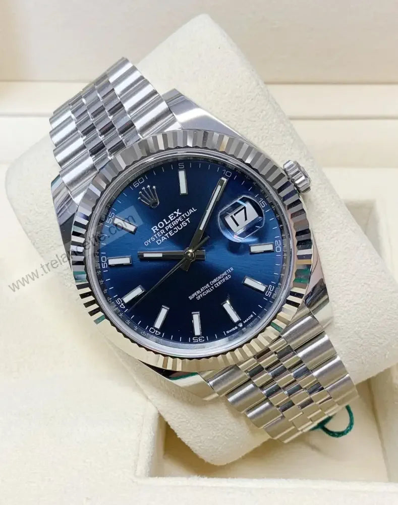 Repliche Rolex Datejust 41mm blu - Trelancette