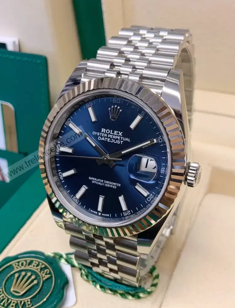 Repliche Rolex Datejust 41mm blu - Trelancette