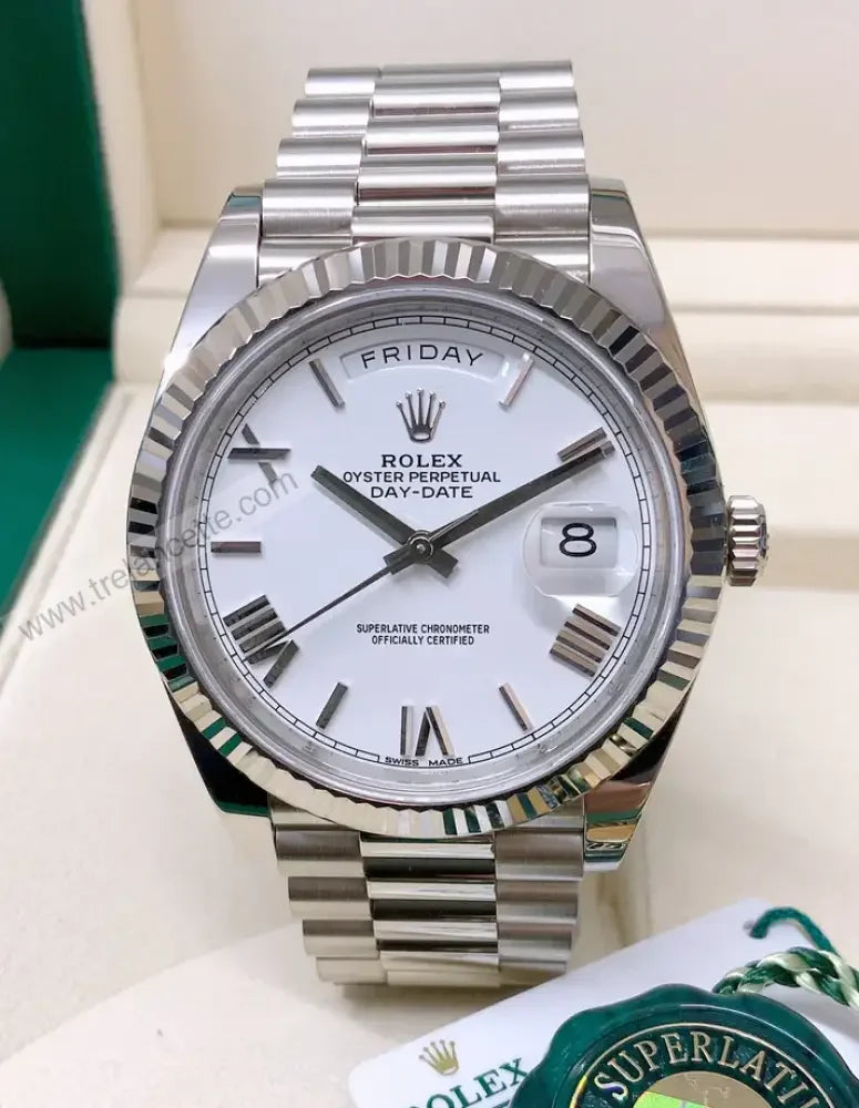 Repliche Rolex Daydate Bianco - Trelancette
