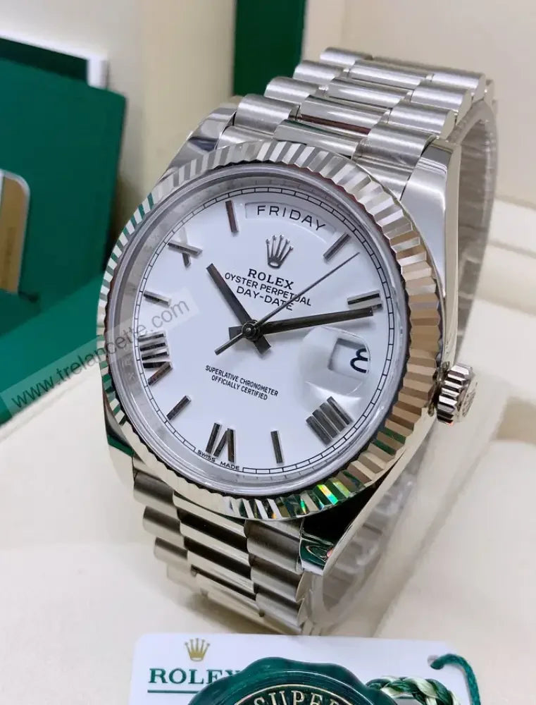 Repliche Rolex Daydate Bianco - Trelancette