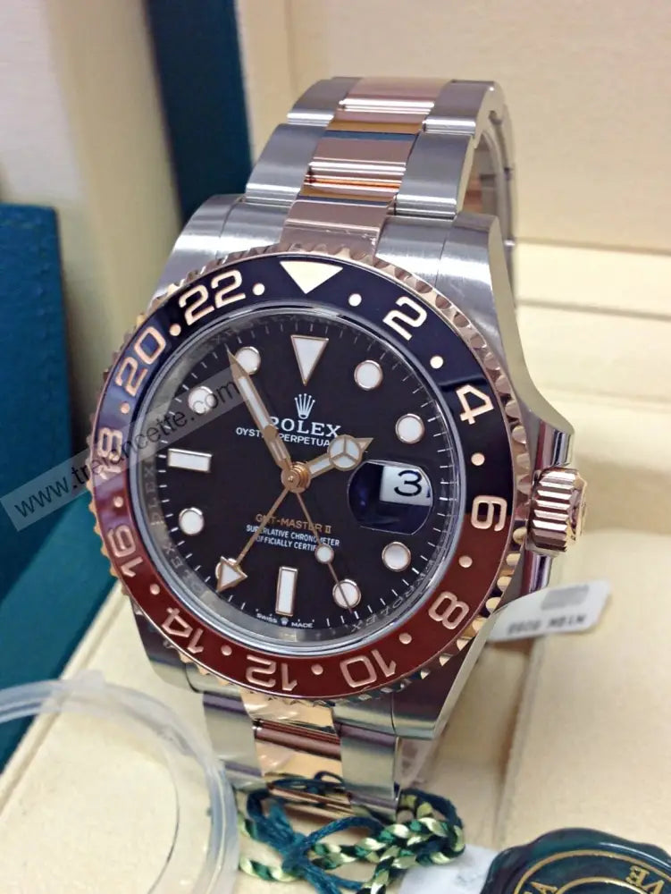 Repliche Rolex Gmt acciaio e oro rosa - Trelancette