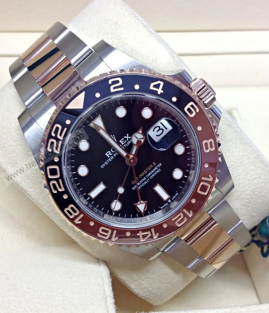 Repliche Rolex Gmt acciaio e oro rosa - Trelancette