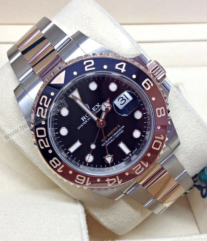 Repliche Rolex Gmt acciaio e oro rosa - Trelancette